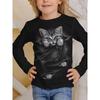 Abbigliamento Bambini Magliette Manica Lunga Bambina Maglietta Bambino Cartone Animato Girocollo Stampa Gatto Casual Abiti Estivi Bambina Top Maglietta