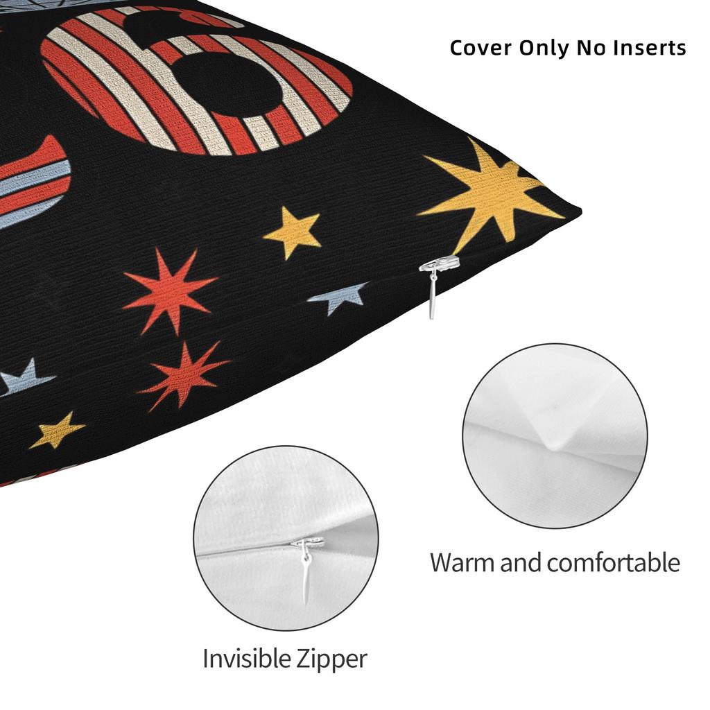 Pillow Case Happy New Year 2026 Disco Ball Santa Hat Soft Pillow Cover For Living Room Sofa Novelty Pillowcases