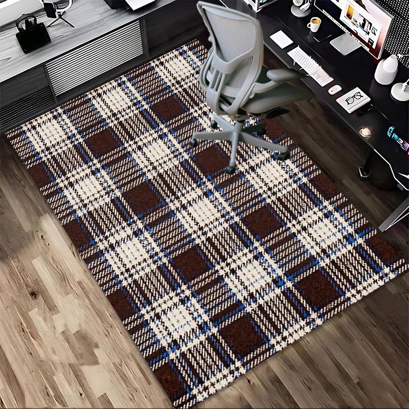 Plaid Pattern Pattern Area Rug, Office Carpet Indoor Outdoor Entrance Doormat, Non-Slip Soft And Comfortable, Living Room, C122041