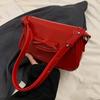 Women Small Underarm Bag Solid Color Casual Tote Handbag Girls Outdoor Daily Bag