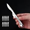 Stainless Steel Folding Knife with 10PCS Replaceable Blades Scalpel Keychain Gadgets Survival Men Gift Pocket UnBoxing Cutter