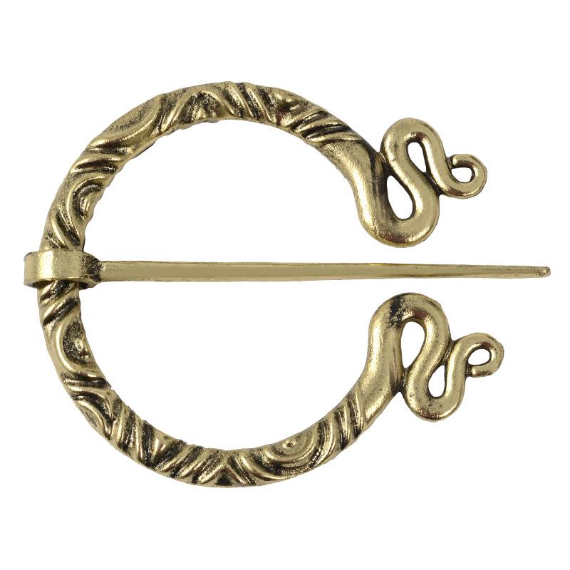2025 Mode Vintage Broche Viking Brons Holle Riemgesp Spiraal Broche Mantelprikker Sluiting Broches Retro Middeleeuwse Noorse Sieraden