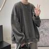 Couple Waffle Hoodie: Trendy Spring & Autumn Jacket, Hong Kong Style, Men's Round Neck Top