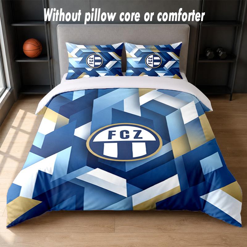 FC Zürich Diseño Juego de Cama Juego de Ropa de Cama 1 Funda Nórdica + 2 Fundas de Almohada Suave Transpirable Ropa de Cama para el Hogar
