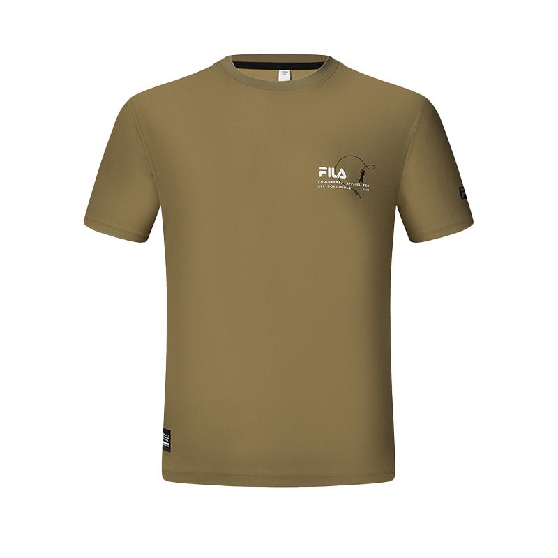 New FILA T Shirts Men's Urdu Khaki A11M427109FDK