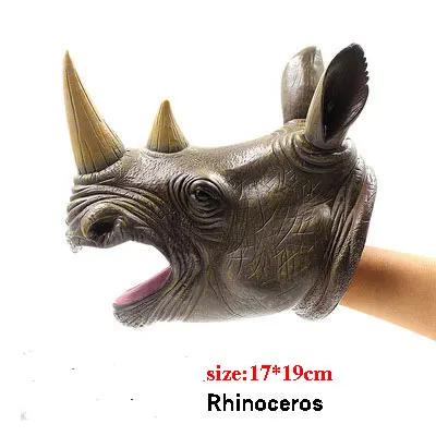Soft Vinyl Rubber Animal Head Hand Puppet Figure Toys Gloves Model Gift Dinosaur Hand Puppet Toys For Halloween dress up