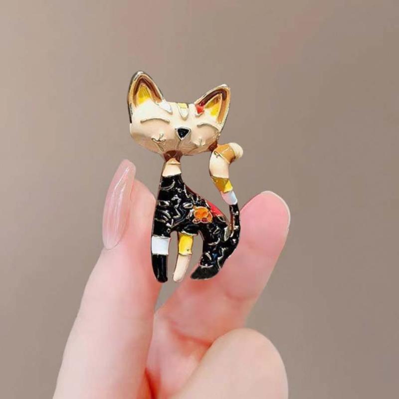 

Cute Animal Enamel Cat Brooches For Women Clothing Coat Jewelry Accessories Gifts 1pc