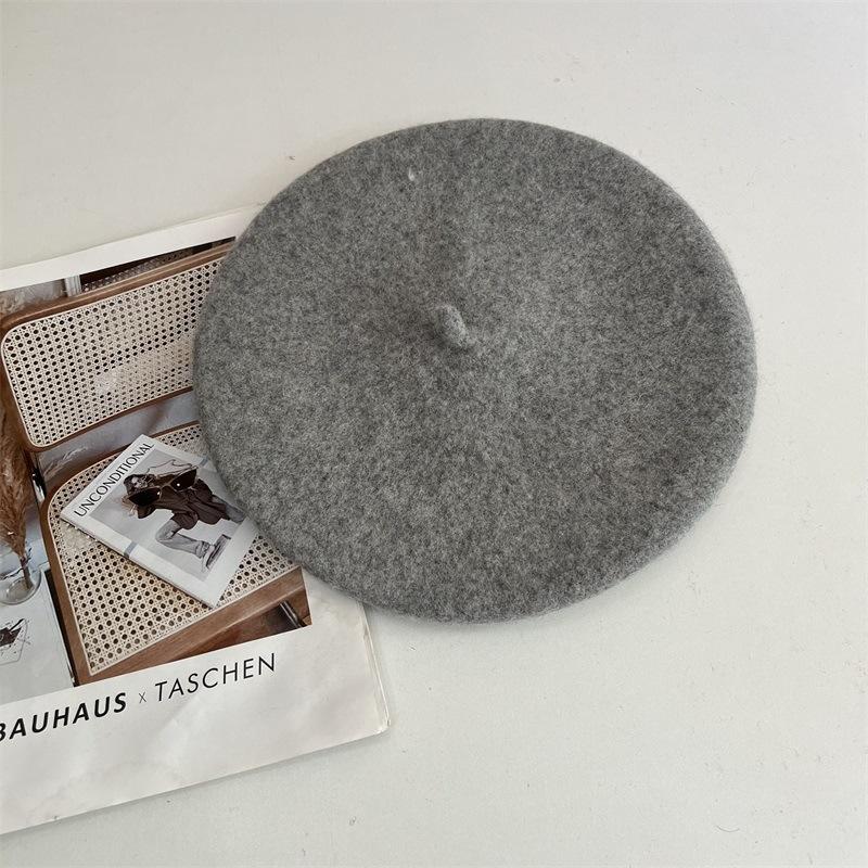 

Берет с бантом женский осенне-зимний шерстяной универсальный трендовый ретро шляпа художника M（56-58cm）