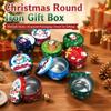 Weihnachts-Runde Eisen-Geschenkboxen Stabile Konstruktion Perfekt für Weihnachtsgeschenke Aufbewahrung von Süßigkeiten Kleinen Geschenken