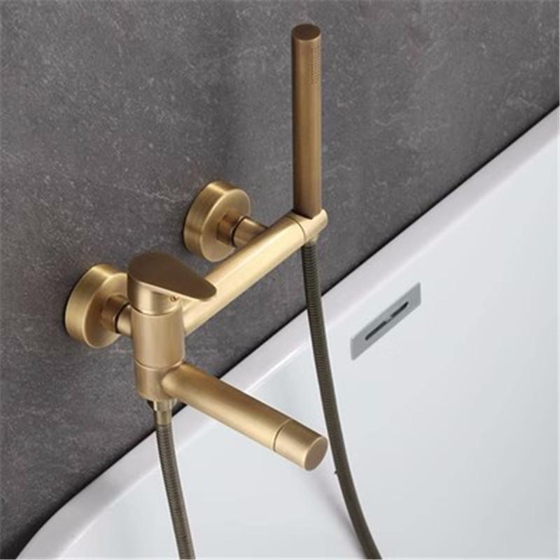 AntiqueBathtub Shower Set Wall Mounted Copper Rotatable Bathtub Faucet,Bidet Faucet  Bathroom Bath & Shower Mixer Tap Brass