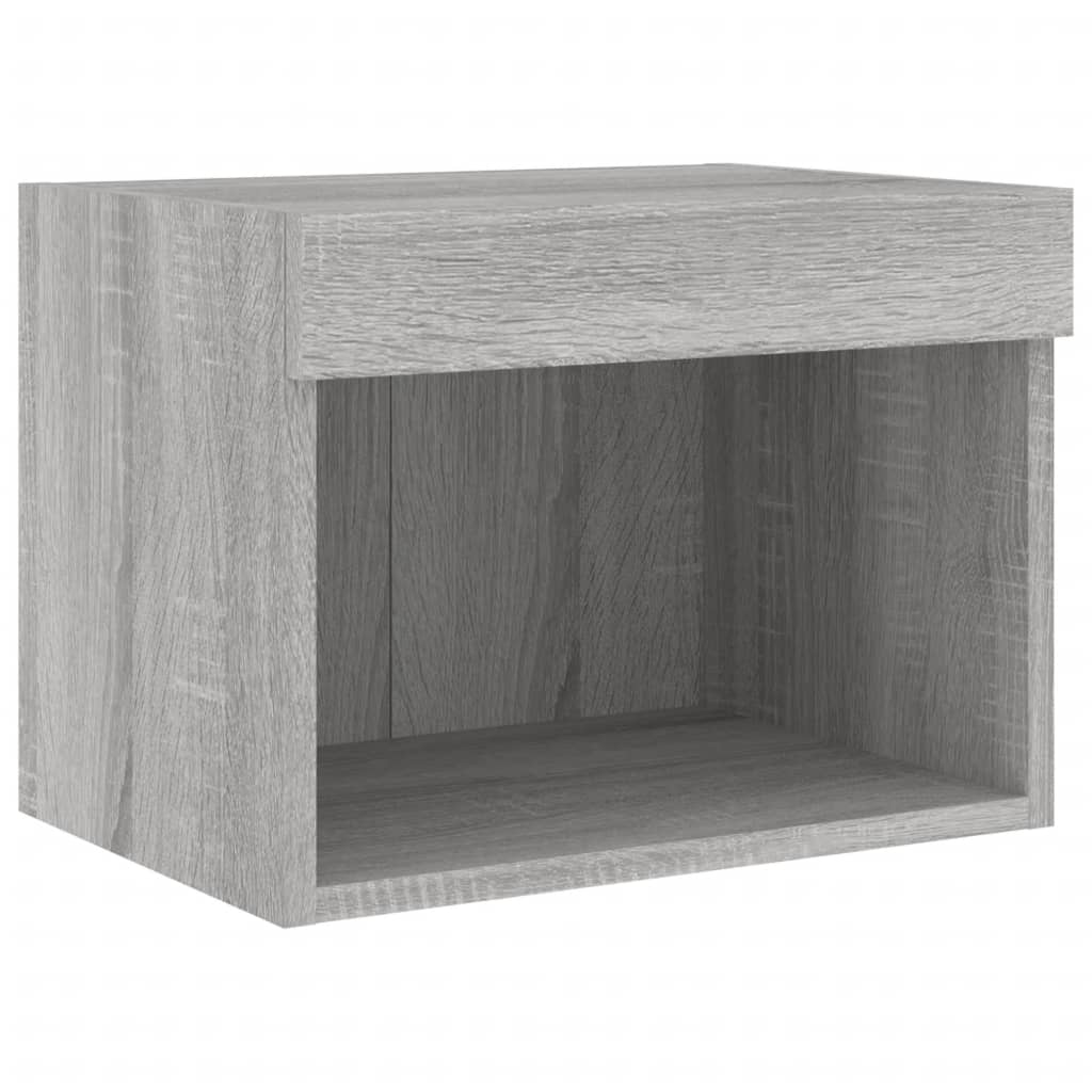 4 Piece TV Wall Unit with LED Lights Grey Sonoma