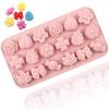 18Holes 3D Silicone Mold Daisy Tulip Flower Design Jelly Ice Pudding Soap Fondant Chocolate Cake Decorations Baking Tool Leaf