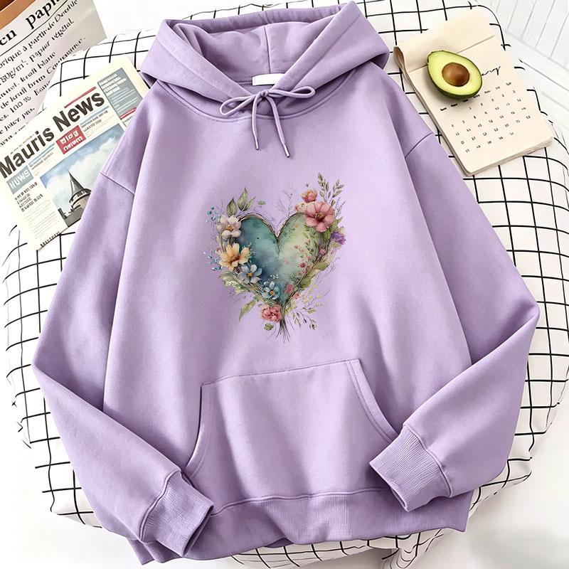 Vintage Floral Print Hoodie Casual Spring, Autumn, and Winter Sweatshirt Trendy Fashion for Men and Women
