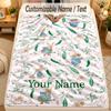 Flannel BlanketPeter Rabbit Custom Name Text Personalized Soft Warm Throw Blanket Home Decor Gift