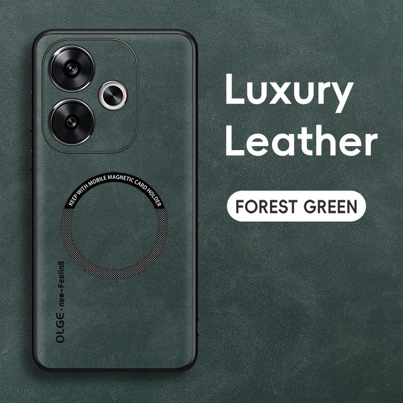 Magnetic Case For POCO F6 X6 Pro Luxury Leather Frosted Hard Back Cover For POCO X7 F5 X5 Pro Shockproof Bumper For POCO X6 Pro