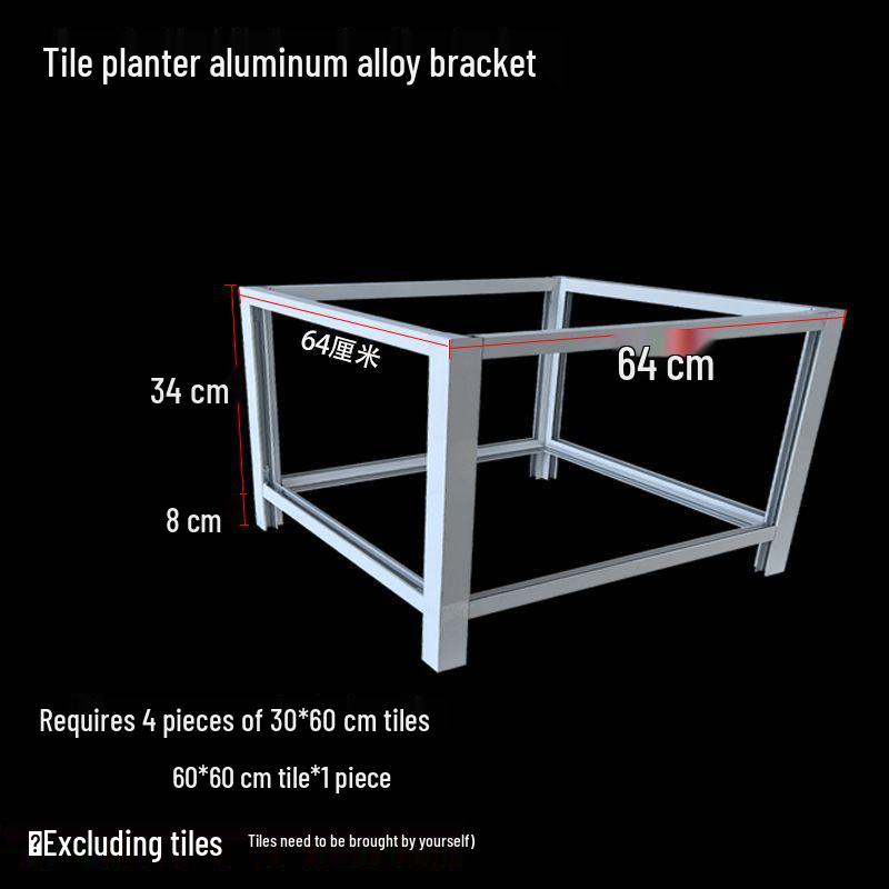 Aluminum Alloy Tile Planter Box Frame for Bonsai & Small Courtyard Planting