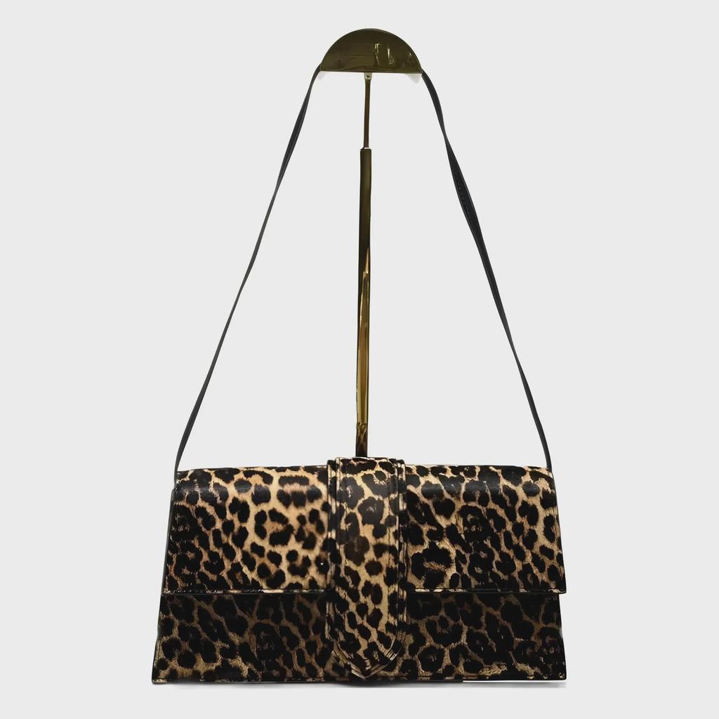 2024 Women's Genuine Leather Leopard Print Underarm & Crossbody Bag - Fashionable Versatile Handbag