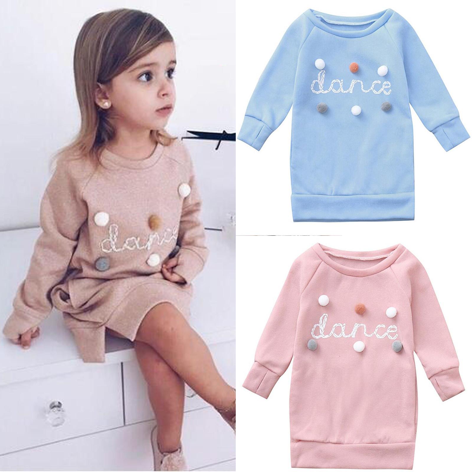 

Пуловер с буквенным принтом для маленьких девочек, платье, одежда, пуловер