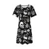Women's Halloween Costume Gothic Skull Dress Dress for Halloween Day of the Dead Hip Hop Y2k Ladies Clothes Woman Clothing Tops