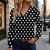 Damen Retro Bedruckte Baumwollähnliche Bluse für Lässige Tägliche Kleidung