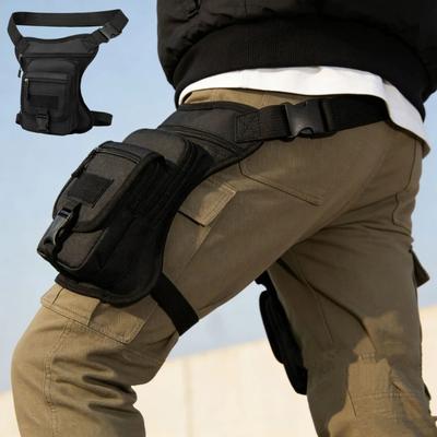 Motorcycle Thigh Bag, Tactical Style, Can Hold Mobile Phones and Essentials, Lightweight, Adjustable Shoulder Strap