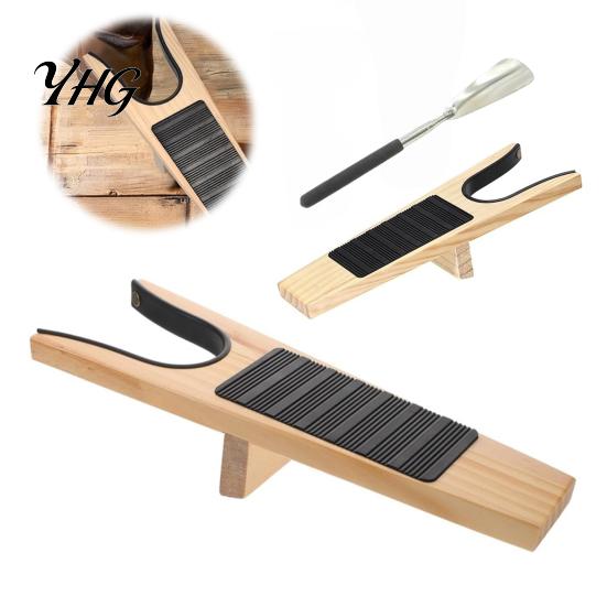 Pregnant Women Shoe Tool Boot Jack with Long Handle, Easy Removal Portable Shoehorn, Non-slip Grip Entryway Organizer Sturdy Iron Construction