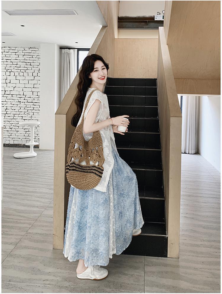 Elegant Lace Splicing Sleeveless Top and Skirt Set for Women - Summer 2026 Collection