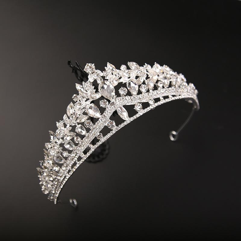 Bride Silver Crown Tiara Rhinestone New Korean Wedding White Wedding Accessories Wedding Hair Accessories