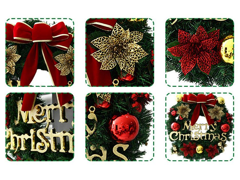 30cm Christmas Wreath for Windows and Doors - Holiday Décor and Display Accessories