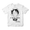 Men and Kids One Piece Luffy Anime T-Shirt White Cotton Graphic Tee Quote Design Soft Casual Wear for Otaku Campus Daily Outfit