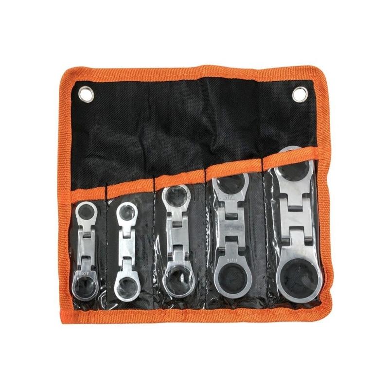5Pcs Double Ended Ratchet Wrench Set Adjustable Wrench 72 Tooth Blossom Spanner Hand Tool for Automotive 1