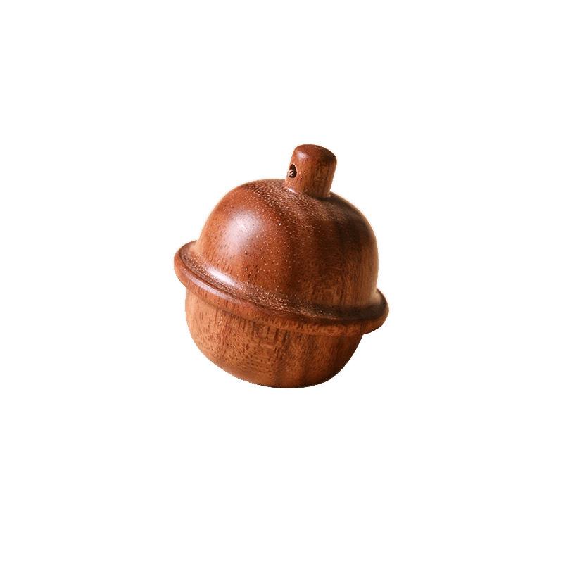 Green Sandalwood Bell Pendant with Rotating Closure, Red Bean Charm, Keychain, Small Doraemon Pendant, Diffuser Storage Accessory.