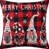 Christmas Pillowcase Linen Print Elk Snowman Home Decoration Sofa Cushion Cover