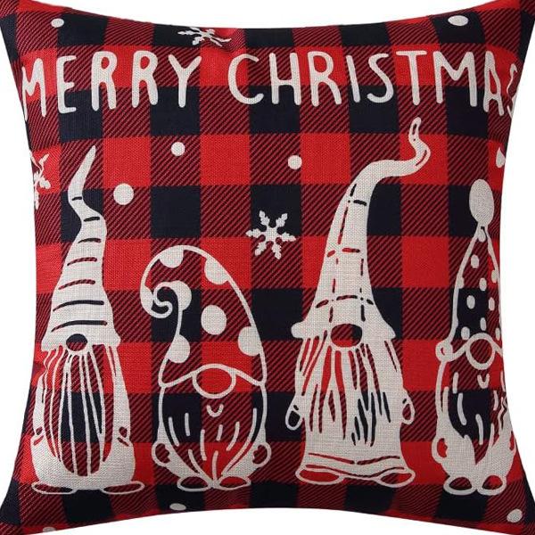 Christmas Pillowcase Linen Print Elk Snowman Home Decoration Sofa Cushion Cover