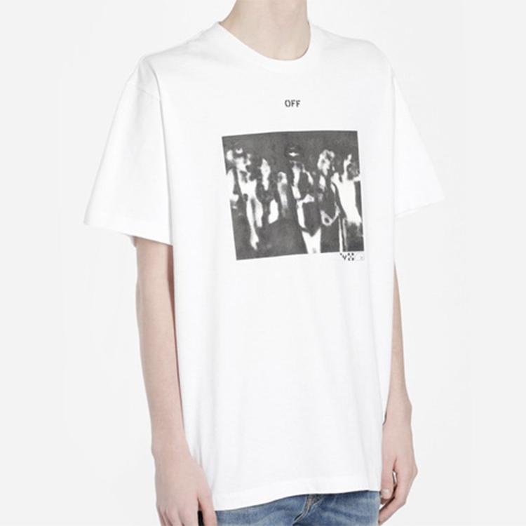 Off-White Spray Paint Arrows Print Crew Neck T-Shirt Men Tops White OMAA038R201850150110