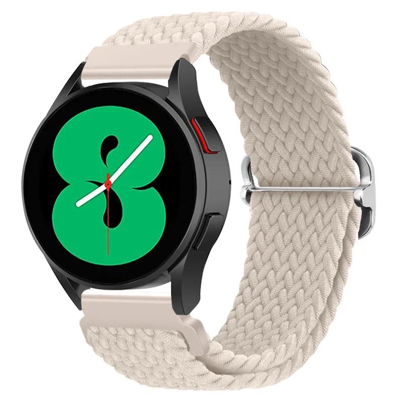 20mm Braided Solo Loop Strap for Samsung Galaxy Watch 6/5/4 44mm 40mm/Classic 47mm 43mm 46mm42mm Nylon Bracelet Watch 5 Pro 45mm