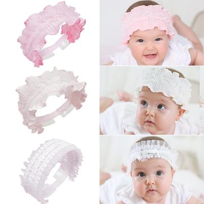 Krajková čelenka pro holčičku: Ochrana fontanely, Se širokým okrajem, 0-3 roky, Fotografický doplněk pro 100 dní, Čelenka pro malou princeznu