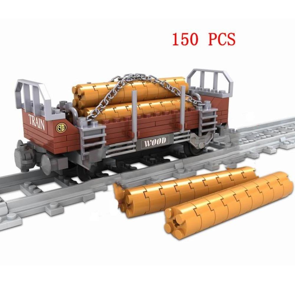 City Train Set Steam Bullet Vehicle Cargo Railway Station Model Building Blocks Brick Tracks Rail No Motor Kits Carriage Kid Toy