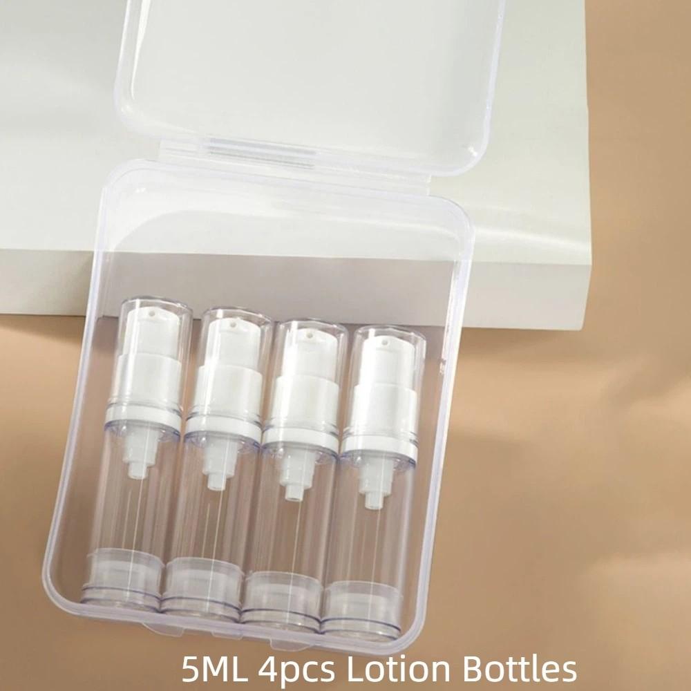 

3/4Pcs 5ml/10ml/15ml Vacuum Press Pump Bottles Refillable Cosmetic Container Toiletries 5ML B