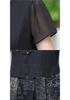 Stylish Chiffon Summer Dress for Middle-Aged & Elderly Women - Short Sleeve, Waist-Cinching Design