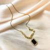 Necklace Does Not Fade, Women's Summer Square Brand Zircon New Necklace, Titanium Steel Fashion Hot-selling Accessories, High-end Clavicle Chain