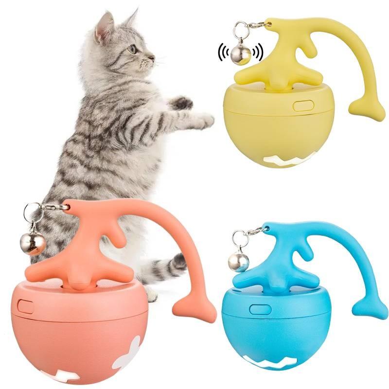 Interactive Led Light Up Fishbone Cat Rolling Ball Toy For Engaging Pet Playtime