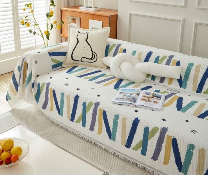 Capa de Sofá e Almofada Antiderrapante Estilo Boêmio - Uso Durante Todo o Ano