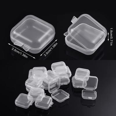 10pcs/set Mini Clear Plastic Storage Box Jewelry Storage Case Transparent Storage Organizer Earrings Rings Display Case Tool