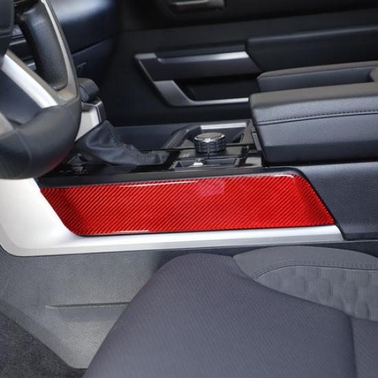 Rote Carbonfaser Wasserbecherhalter Panel Abdeckung Aufkleber für Toyota Tundra -24