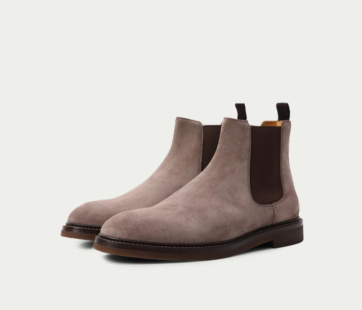 Chelsea Boots Women Sheep Suede Round