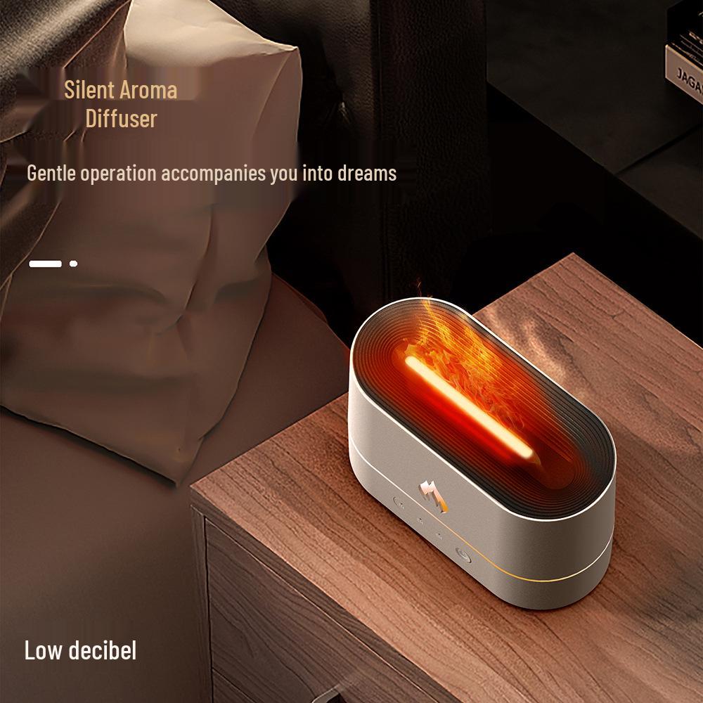 USB Mini Cross-Border Aroma Diffuser & Silent Humidifier for Office or Bedroom with Desktop Flame Design