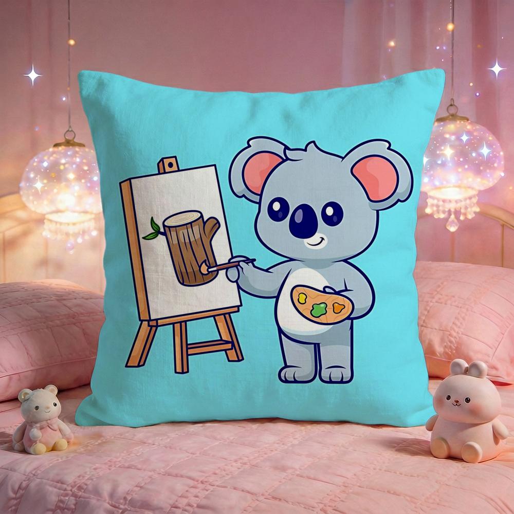 Cute Koala Vibes Cushion Cover Premium Comfort Reversible Pillow Cove Two In One Design for Any Room  Car Interior