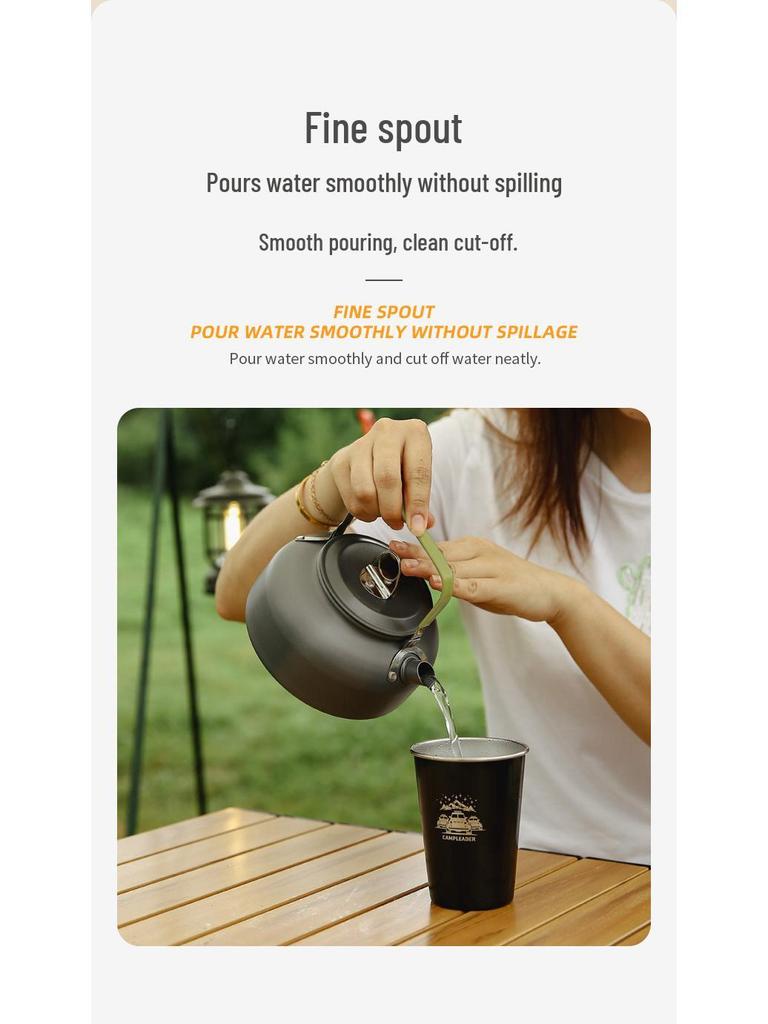 Tragbare Outdoor Aluminium Teekanne und Kaffeekessel für Camping, Bergsteigen und Brauen am Lagerfeuer.