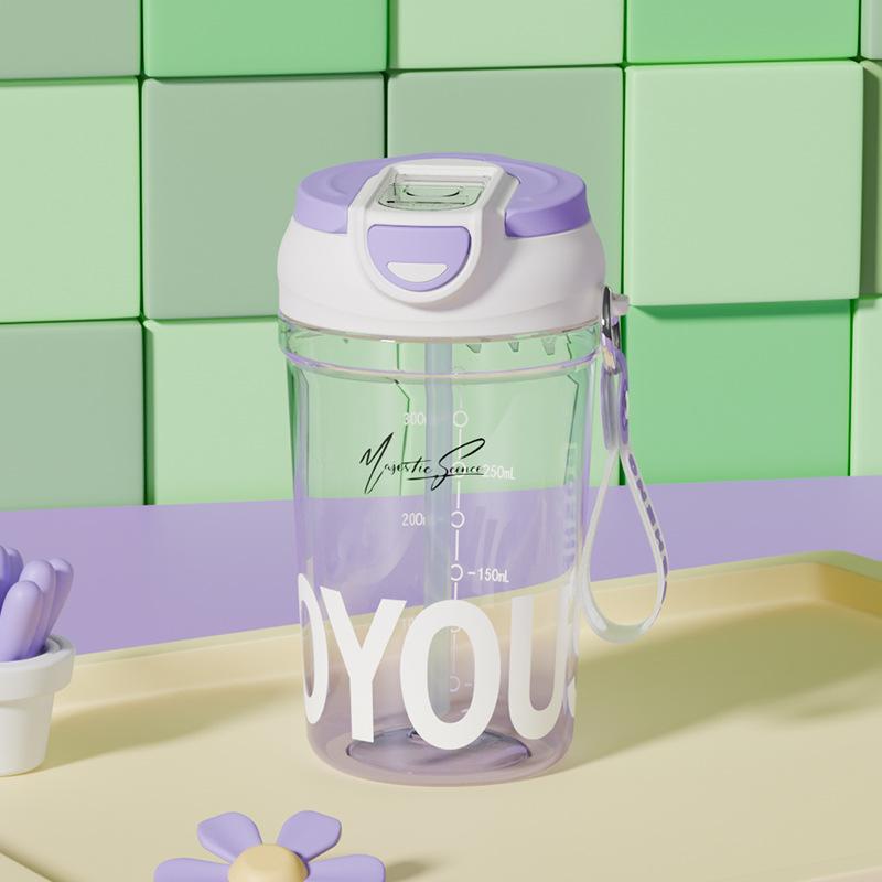 Water bottle summer water cup female high value straw coffee cup portable student simple office 1011 new plastic cup
